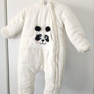 Wonder Nation Baby Girl Plush Panda Snowsuit Bunting Pram 0-3 months